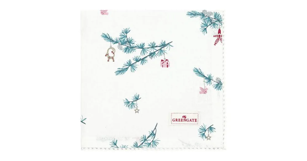 Cenově Výhodný Vánoční bavlněný ubrousek Juana White 40 cm
