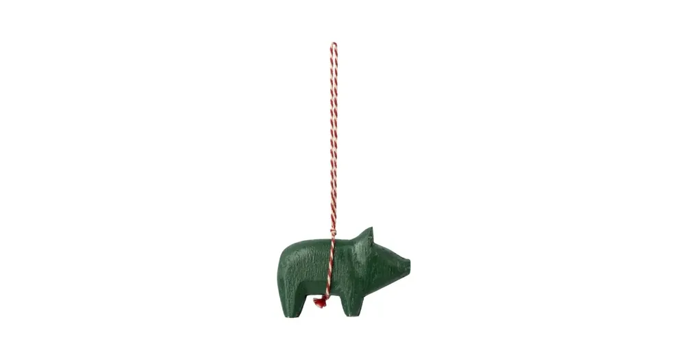 Vánoční dřevěná ozdoba Pig Dark Green Dokud Zásoby Vydrží