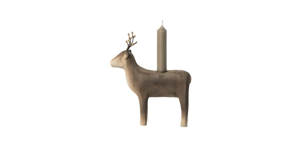Vánoční dřevěný svícen Reindeer Large Omezená Nabídka