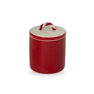 Vianočná keramická dóza Polka Red 15 cm Dokud Zásoby Vydrží