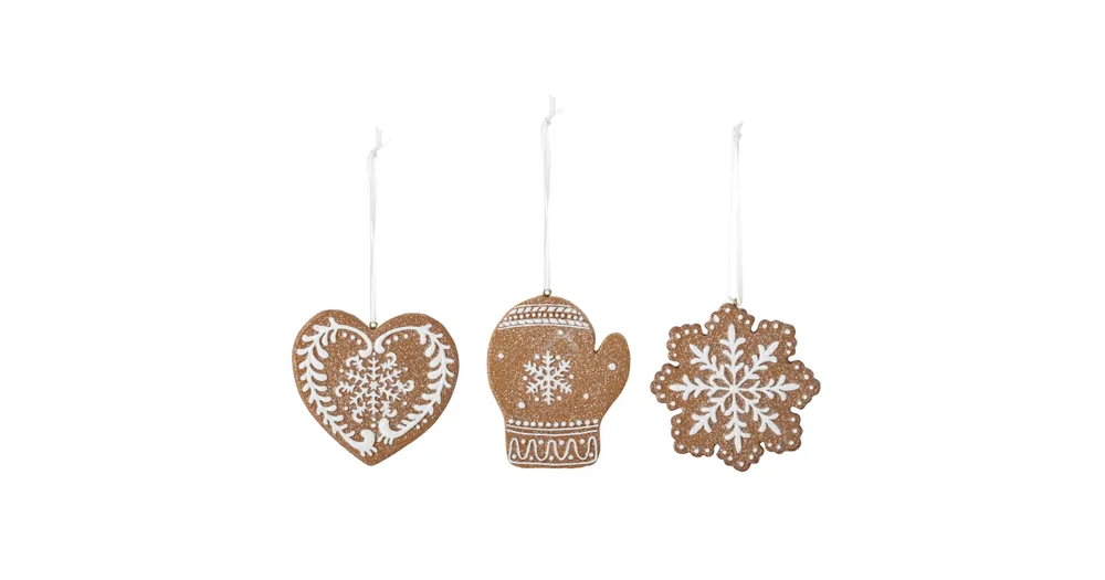 Vánoční odzoby Gingerbread II - set 3 ks Zlevněný