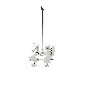 Vianočná ozdoba Angel on Seesaw Silver 6,5 cm Nová Kolekce