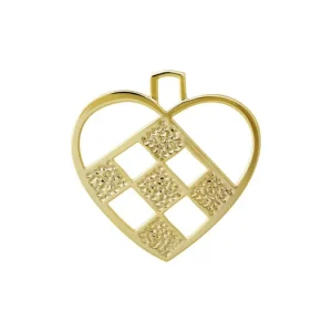 Koupit Online Vánoční ozdoba Braided Heart Gold 12 cm