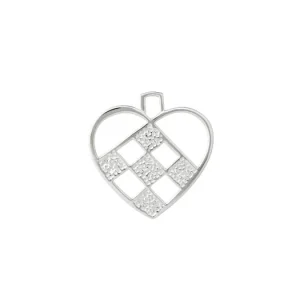 Přímo Od Výrobce Vánoční ozdoba Braided Heart Silver 7,5 cm