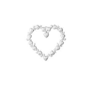 Vánoční ozdoba Christmas Leaf Heart Silver 7 cm Vysoce Kvalitní