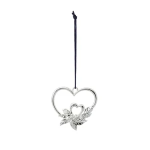 Nejprodávanější Vánoční ozdoba Double Heart Silver 7 cm