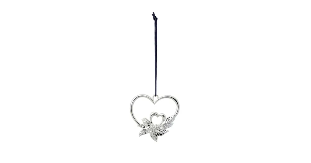 Vianočná ozdoba Double Heart Silver 7 cm Hit Sezóny