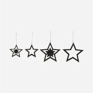 Top Prodej Vianočné ozdoby Stars Black - set 4 ks
