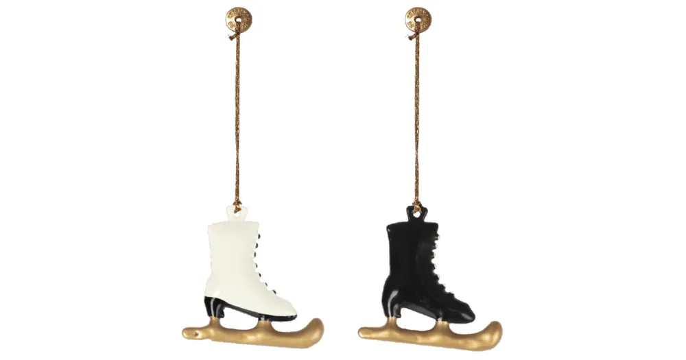 Vianočná plechová ozdoba Ice Skates - set 2 ks Výprodej