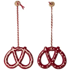 Vánoční plechová ozdoba Pretzel - set 2 ks Novinka