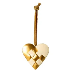 Časově Omezené Vianočná plechová ozdoba Braided Heart Gold
