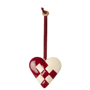 Dokud Zásoby Vydrží Vánoční plechová ozdoba Braided Heart Red
