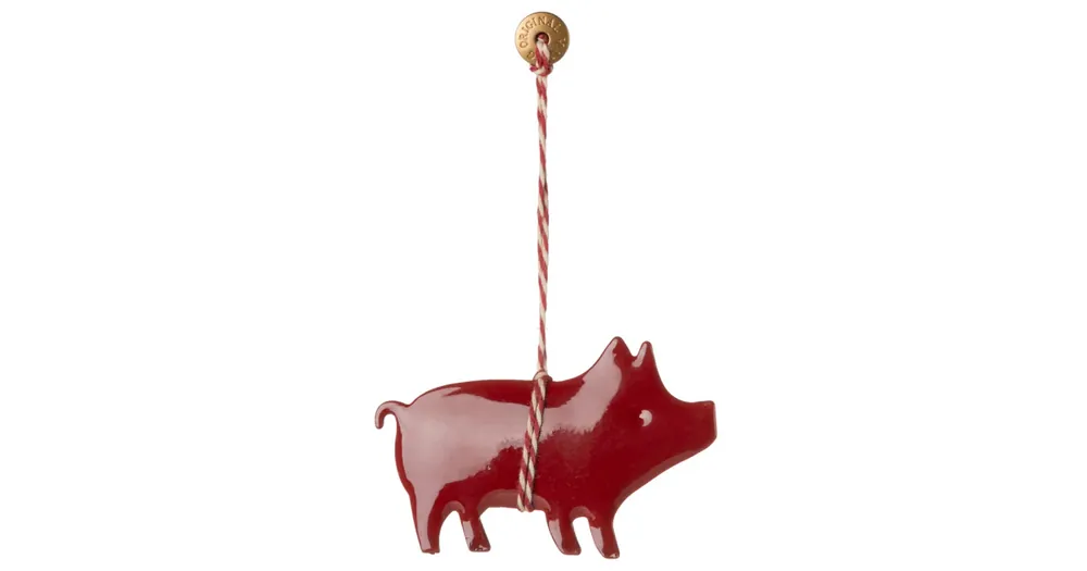 Must-Have Vianočná plechová ozdoba Pig Red