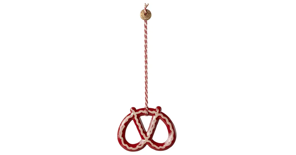 Vianočná plechová ozdoba Pretzel Stripe Akční Nabídka