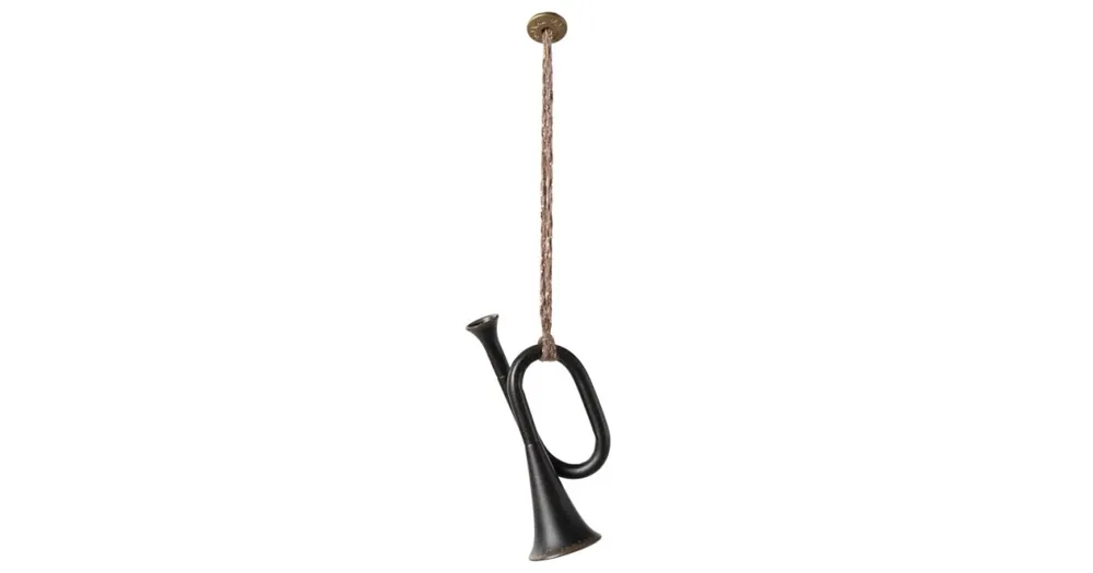Cenový Hit Vánoční plechová ozdoba Trumpet Anthracite