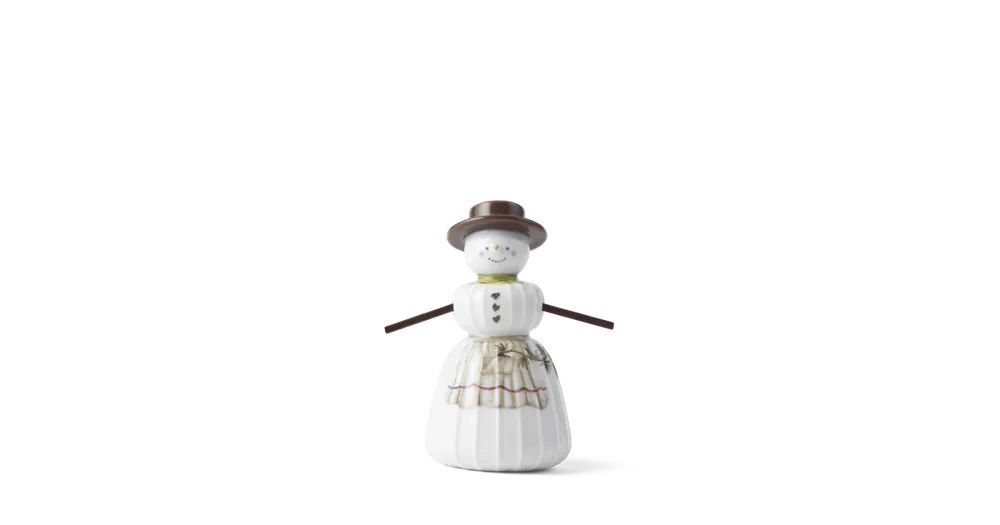 Nová Kolekce Vánoční porcelánová dekorace Snowwoman 11 cm