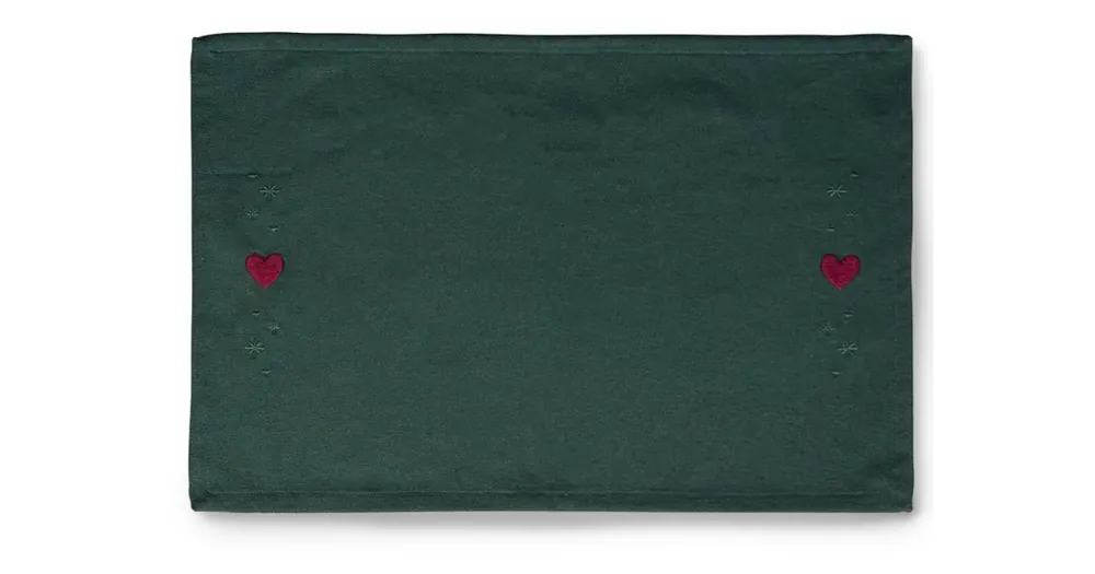 Vianočné prestieranie Hearts Green 49x32 cm Finální Výprodej