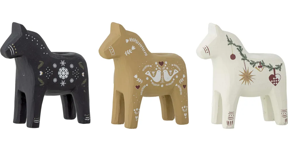 Sleva Vianočné svietniky Nordic Horses - sada 3 ks