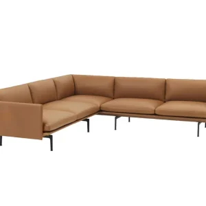 Rohová pohovka Outline, Silk leather cognac Výprodej