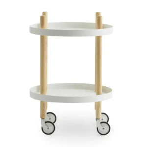 Servírovací stolek Block Table Round, white Akční Cena