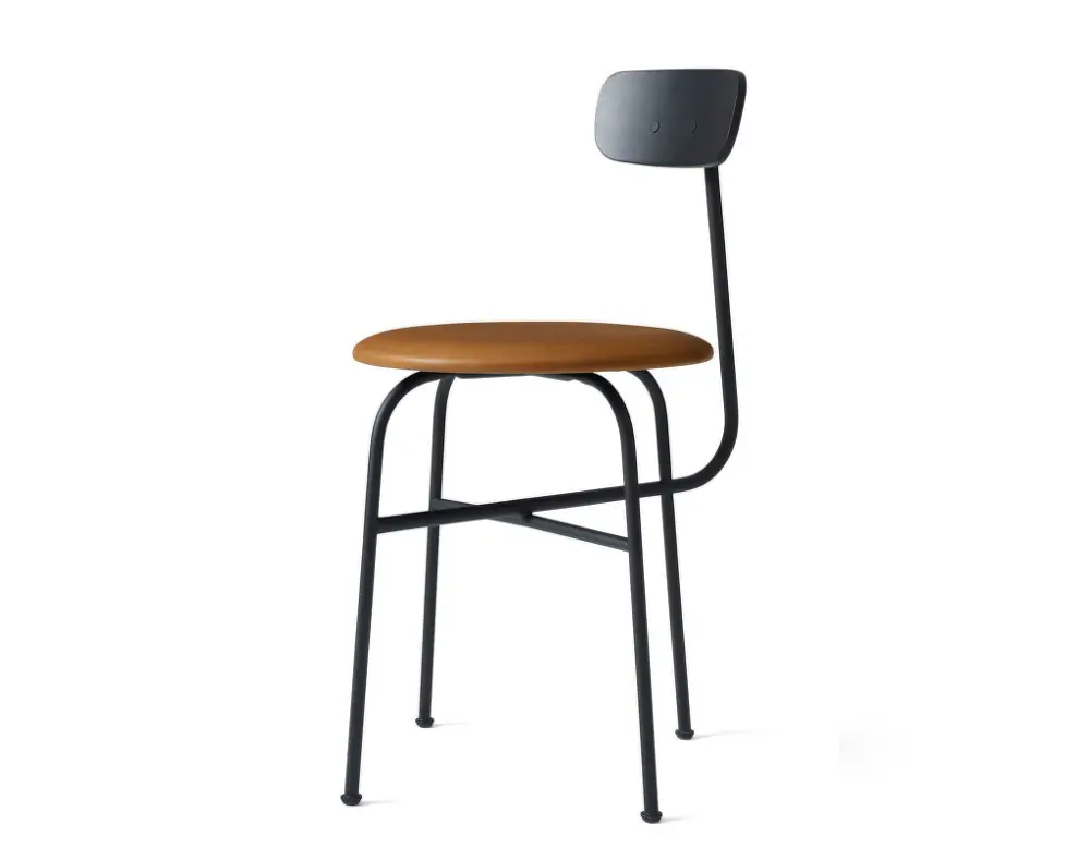 Židle Afteroom Dining Chair 4, leather, black/cognac Autentický