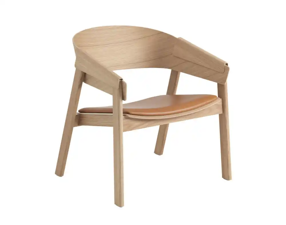 Akční Nabídka Křeslo Cover Lounge Chair, kůže, cognac/oak