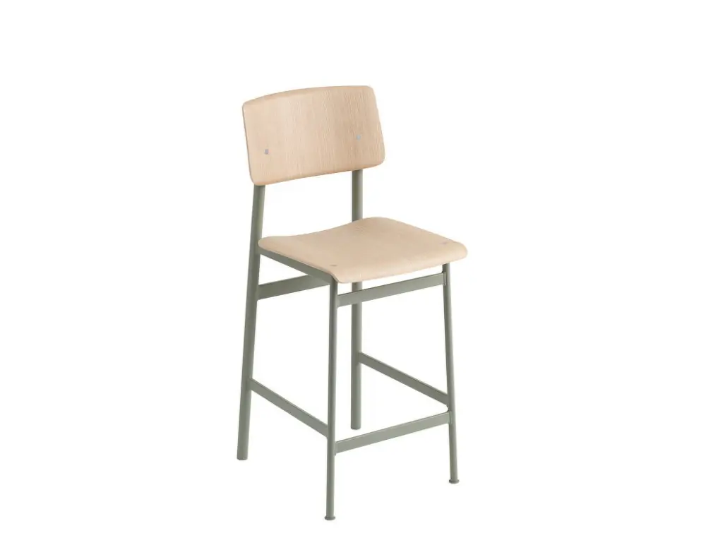 Barová židle Loft 65 cm, dusty green/oak Nejprodávanější