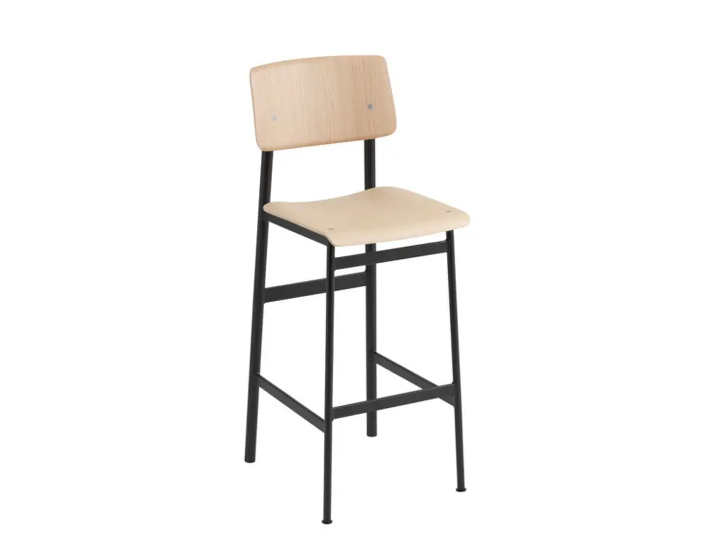 Barová židle Loft 75 cm, black/oak Horká Nabídka
