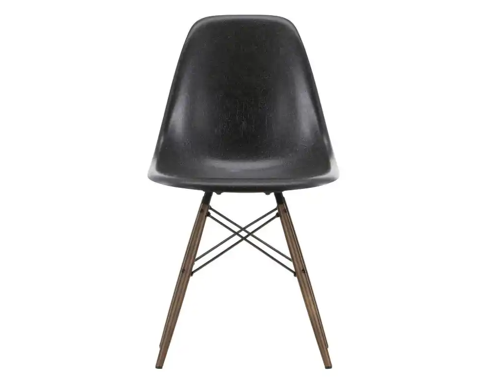 Must-Have Židle Eames Fiberglass DSW, elephant hide grey/dark maple