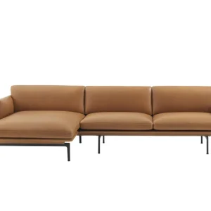 Zlevněný Pohovka Outline Leather Chaise Longue