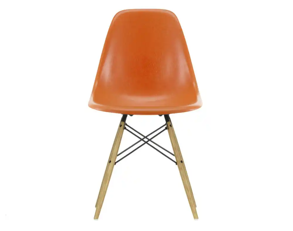 Tovární Cena Židle Eames Fiberglass DSW, red orange/ash