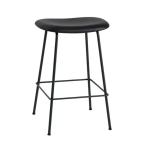 Zlevněný Barová stolička Fiber Stool 65cm Tube Base, black leather