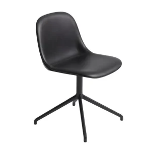 Židle Fiber Side Chair Swivel Base, black leather Horká Nabídka