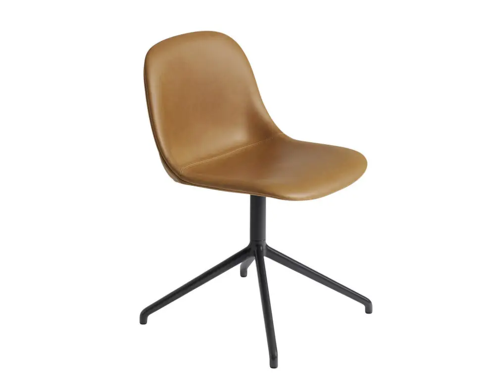 Sezónní Sleva Židle Fiber Side Chair Swivel Base, cognac leather / black