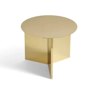 Autentický Stolek Slit Round Side, brass