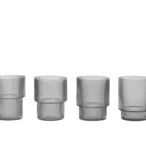 Omezená Nabídka Sklenice Ripple set 4ks, smoked grey