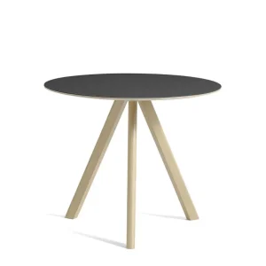 Stůl Copenhague CPH 20 Ø90, oak/black linoleum Expresní Doručení