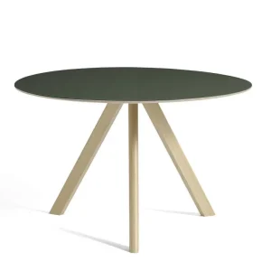 Stůl Copenhague CPH 20 Ø120, oak/green linoleum Speciální Cena