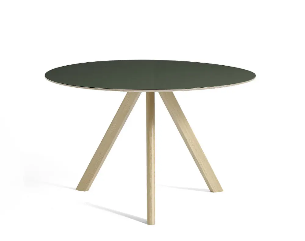 Stůl Copenhague CPH 20 Ø120, oak/green linoleum Speciální Cena