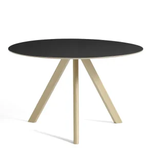 Stůl Copenhague CPH 20 Ø120, oak/black linoleum Rychlé Dodání