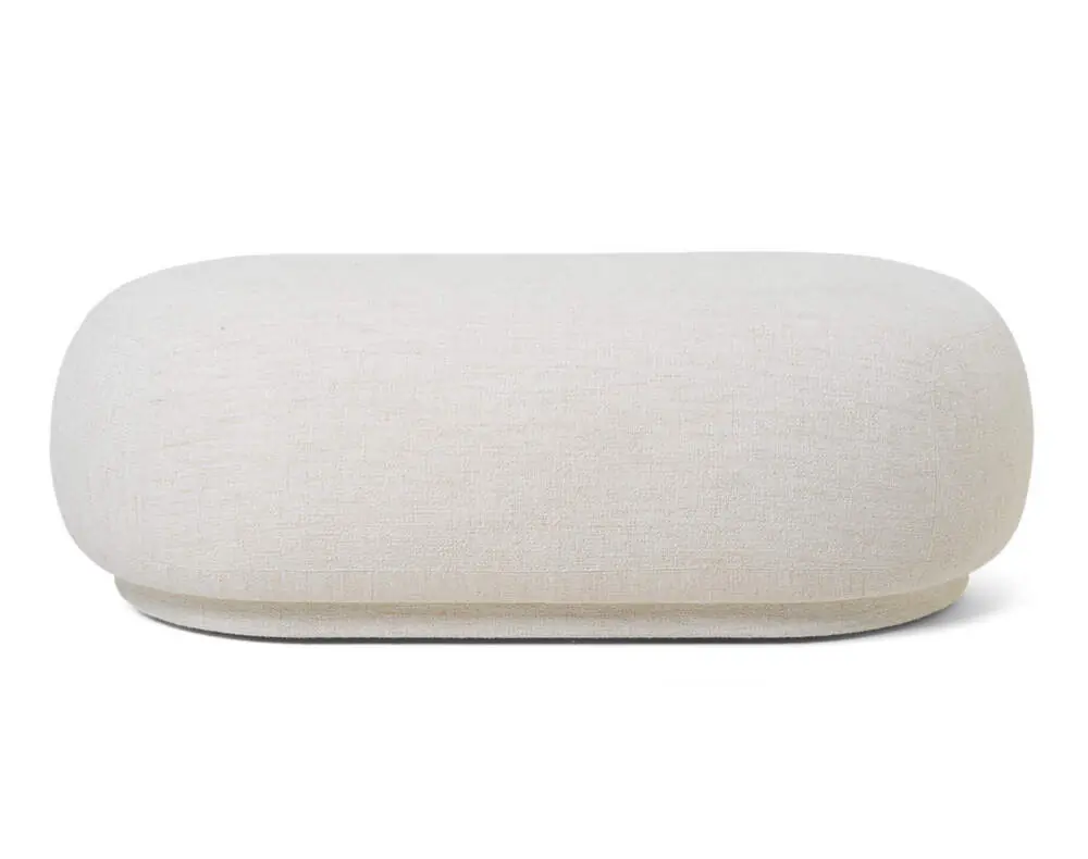 Zlevněný Otoman Rico, Bouclé off-white