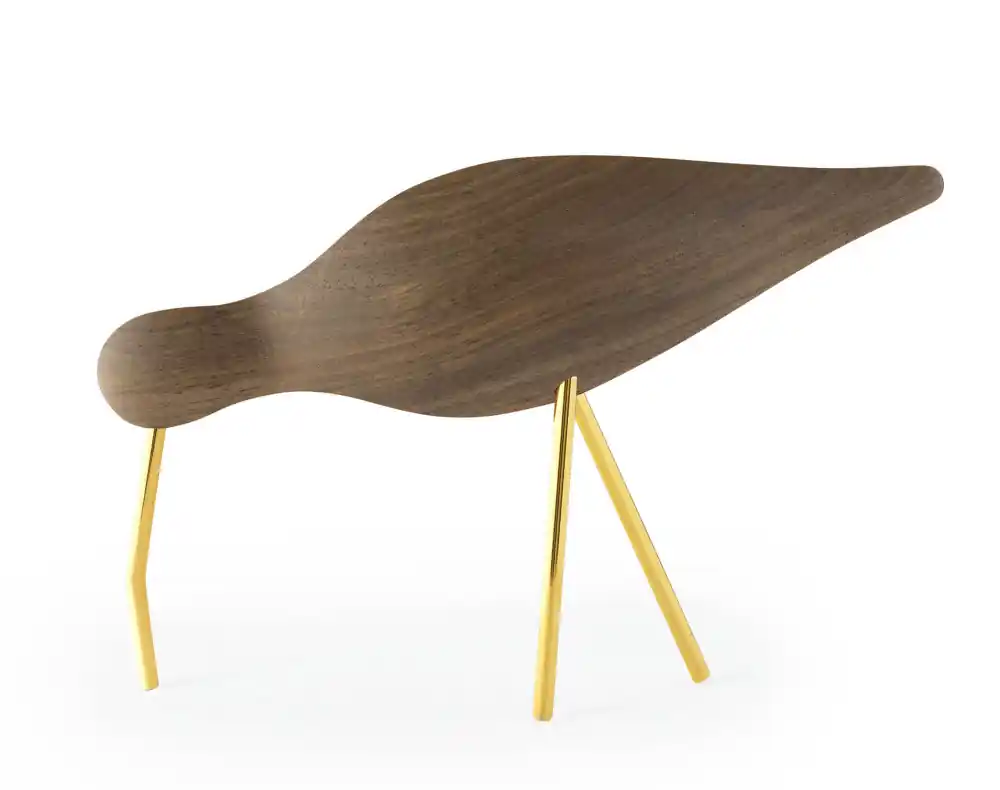 Dřevěný pták Shorebird Large, walnut / brass Nejlepší Volba