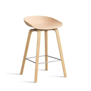 Rychlé Dodání Barová stolička AAS 32 Low Lacquered Oak Veneer, pale peach