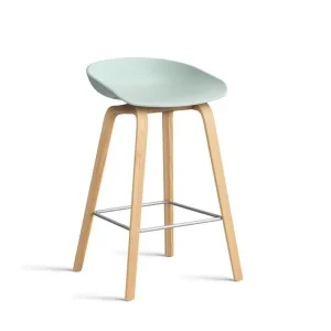 Barová stolička AAS 32 Low Lacquered Oak Veneer, dusty mint Autentický
