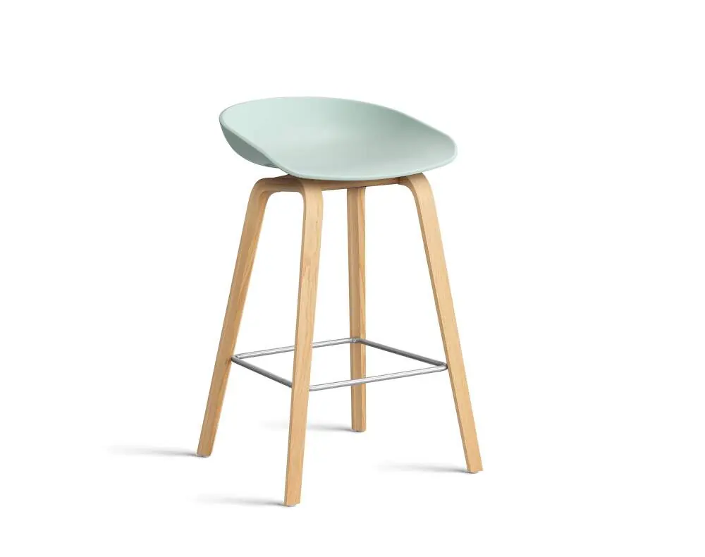 Barová stolička AAS 32 Low Lacquered Oak Veneer, dusty mint Autentický