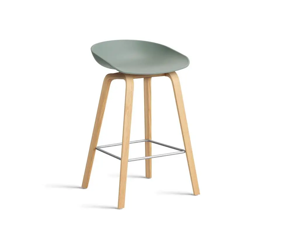 Tovární Cena Barová stolička AAS 32 Low Lacquered Oak Veneer, fall green