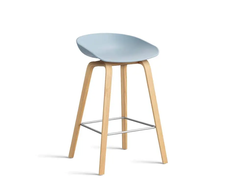 Barová stolička AAS 32 Low Lacquered Oak Veneer, slate blue Rychlé Dodání
