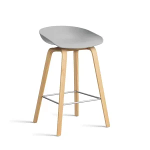Barová stolička AAS 32 Low Lacquered Oak Veneer, concrete grey Speciální Cena
