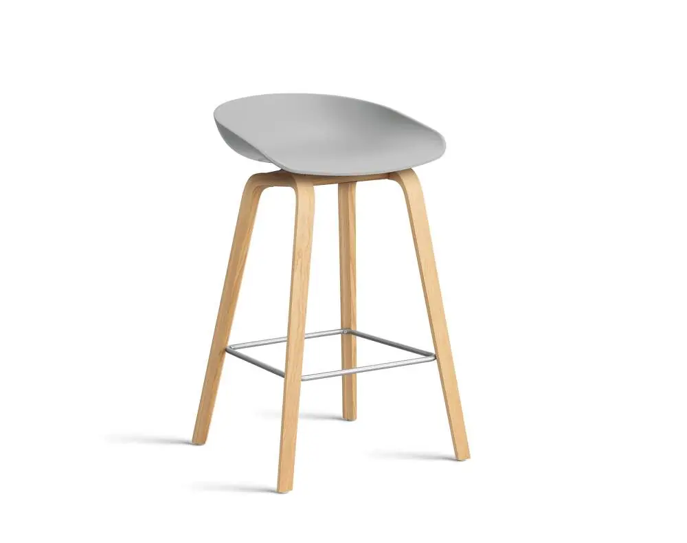 Barová stolička AAS 32 Low Lacquered Oak Veneer, concrete grey Speciální Cena