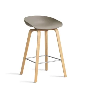 Barová stolička AAS 32 Low Lacquered Oak Veneer, khaki Ověřený